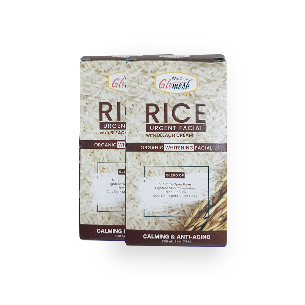 Glomesh Rice Urgent Facial Sachet with Bleach Cream