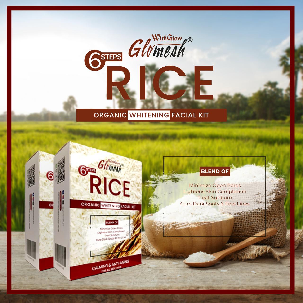 Glomesh Rice Facial Sachet Kit 6 in 1
