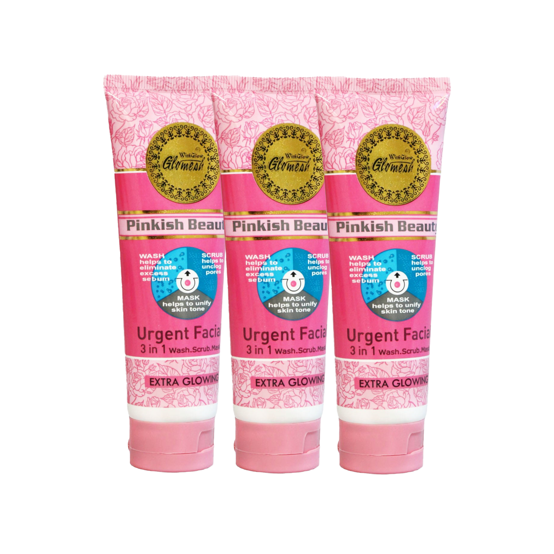 Glomesh Urgent Facial Wash And Scrub & Mask 3 in 1
